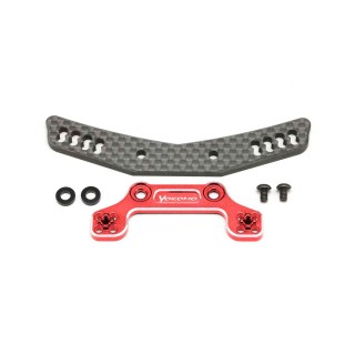 Yokomo Hybrid front shock tower Red (graphite/aluminium) (for YD-2 Series) [Y2-017AGRA]