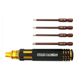 Yeah Racing 4in1 Hexagon Screwdriver Wrench 1.5-3.0mm Black/Gold [YT-0209]