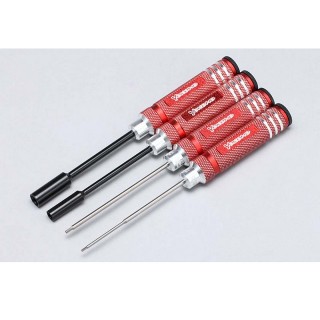 Yokomo Racing Tool Hex/Nut Screwdriver Set of 4 (1.5/2.0/5.5/7.0mm) Red [YT-YRTSRA]