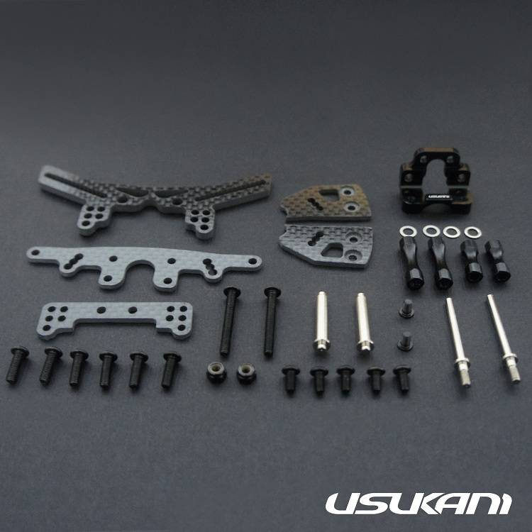Usukani Front suspension Structural System for Yokomo SD plastic chassis(Black) [US-88104-BK]