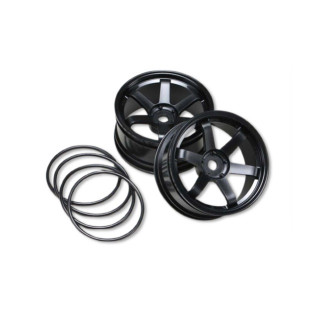 Yokomo 6-spoke wheels for drift Offset 5 / Black (2 pieces each) [TW-5313B5]