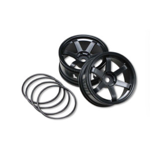 Yokomo 6-spoke wheels for drift Offset 7 / Black (2 pieces each) [TW-5313B7]