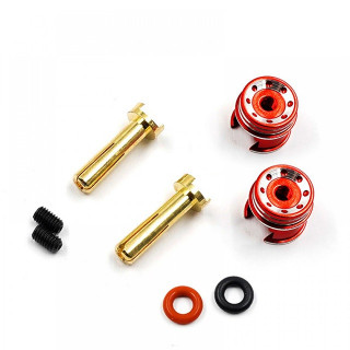 Yeah Racing Aluminum Grip 4mm Barrett Plug Red [WPT-0159RD]