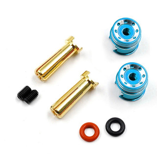 Yeah Racing Aluminum Grip 4mm Barrett Plug Blue [WPT-0159BU]