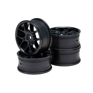 Yokomo 10 Spokes Medium Narrow Foil (Black / 4 pieces) [TW-5212B]