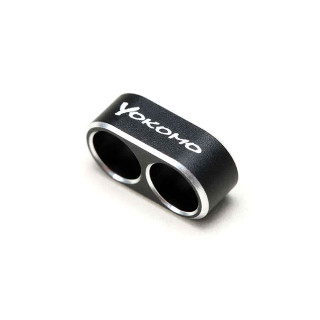 Yokomo Aluminum 12-gauge wire guide (black/2 holes) [ZC-WGB2]