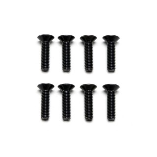 Yokomo M2.5 x 10mm Flat Head Socket Screw (Black / 8 pieces) [ZC-F2510]