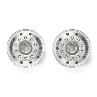 Tamiya Matte chrome front wheel (for 22mm wide tires, European type) [TROP-17]