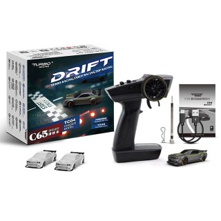 HiTEC TURBO RACING 1/76 C65 Silver Gray 2WD Drift Car [C65]