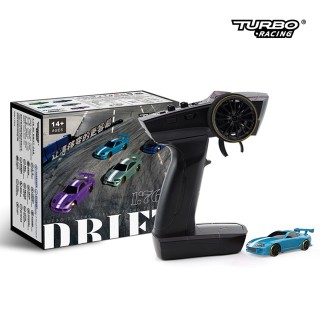 HiTEC TURBO RACING 1/76 Scale C63 Light Blue 2WD Drift Car [C63]