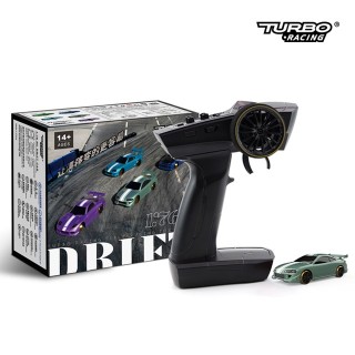HiTEC TURBO RACING 1/76 Scale C62 Green 2WD Drift Car [C62]