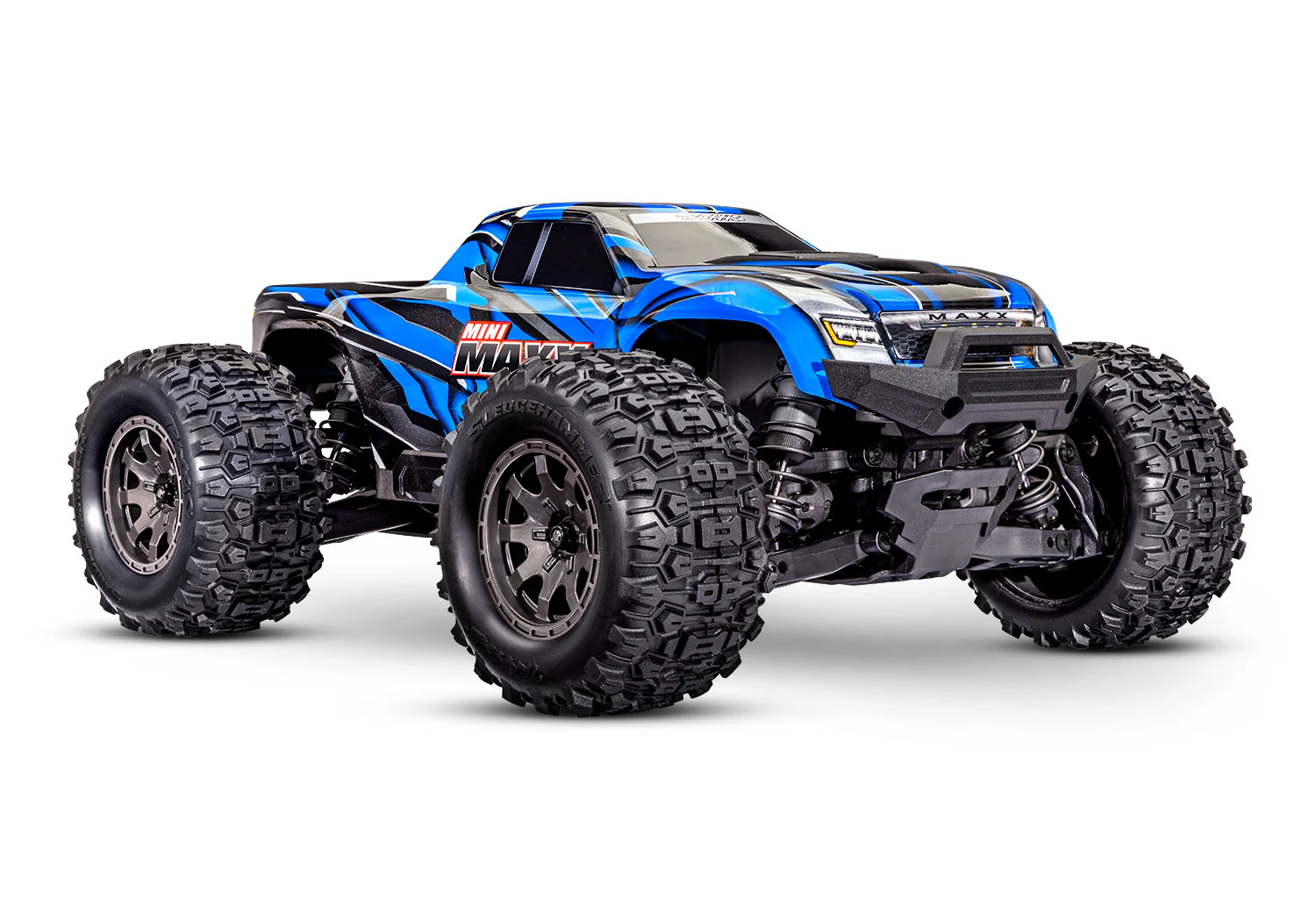 TRAXXAS 1/16 MINI MAXX 4WD MONSTER TRUCK BLUE VERSION RTR EP W/ TQ 2.4GHZ RADIO SYSTEM [107154-1-BLUE]