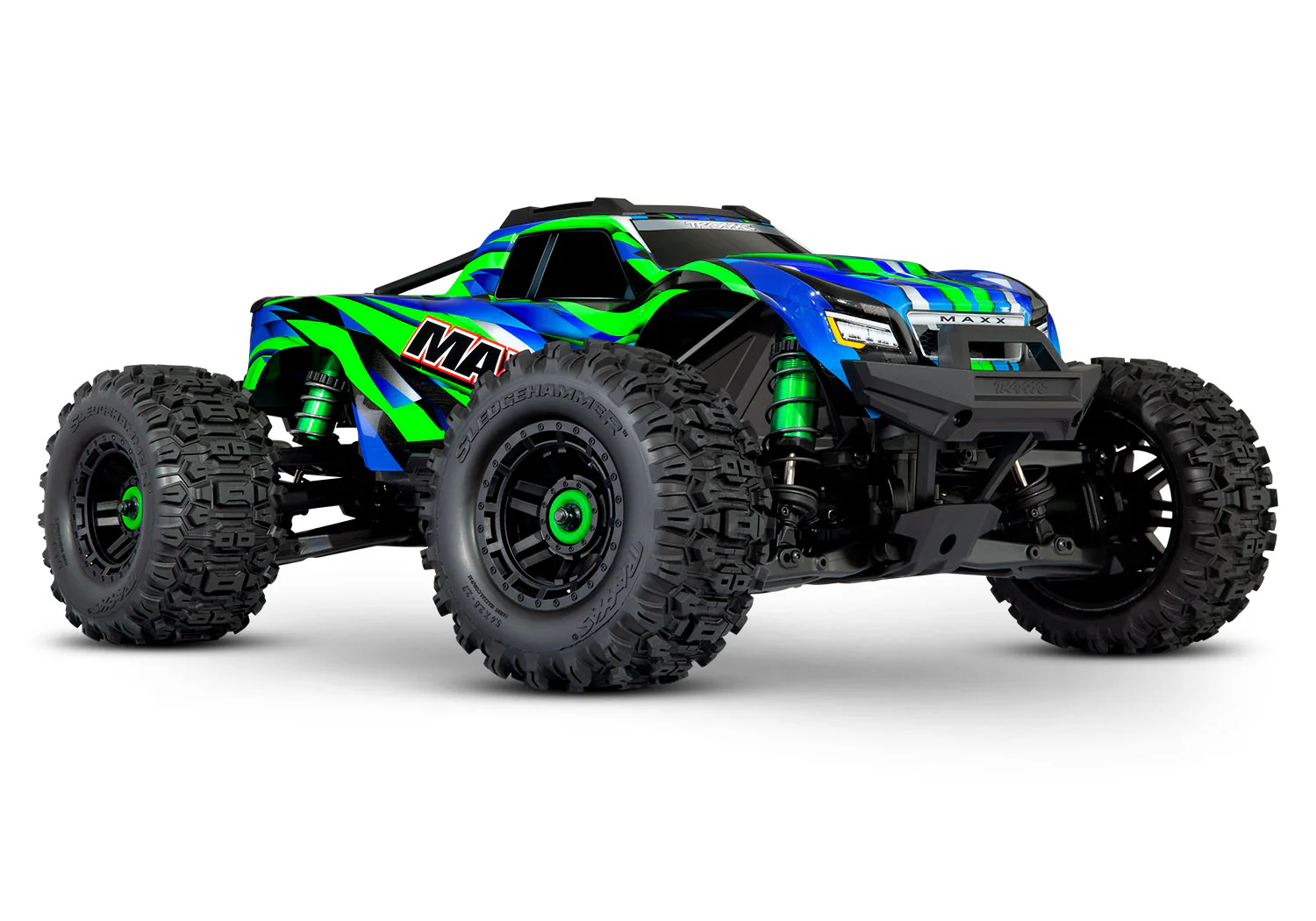 TRAXXAS 1/10 WIDE MAXX 4X4 BRUSHLESS MONSTER TRUCK RTR GREEN VERSION W/ TSM TQI RADIO [89086-4-GRN]