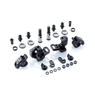 Overdose Adjustable Aluminum Knuckle Set Type-2 (For RWD/Black) [OD2439b]