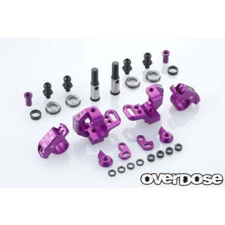 Overdose Adjustable Aluminum Knuckle Set Type-2 (For RWD/Purple) [OD2437b]