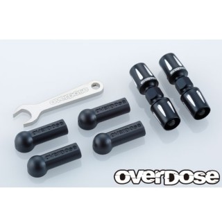 Overdose Aluminum Push Rod Turnbuckle GALM Black [OD2423b]