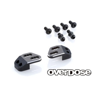 Overdose TC Aluminum Rear Upper Arm Bracket (For GALM / Black) [OD2850]