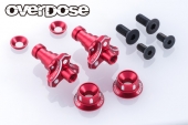 Overdose Aluminum One-Piece Axle Shaft Type-2 (For OD/RWD Front/7mm/Red) [OD3987]